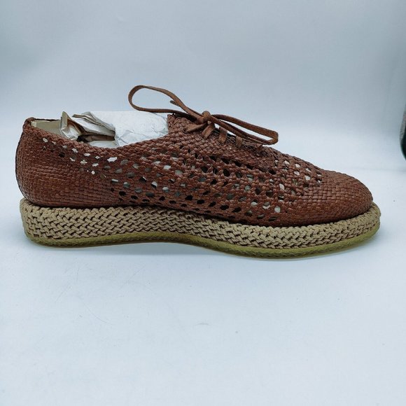 New Defect- Ferragamo Woven Brown Dress Men\'s Lace-up Woven Oxford Shoes Derby main image 5